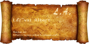 Lévai Albert névjegykártya